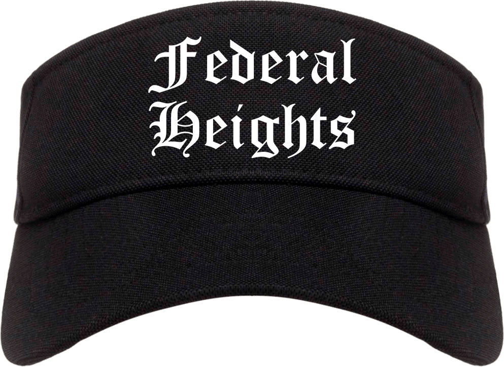 Federal Heights Colorado CO Old English Mens Visor Cap Hat Black