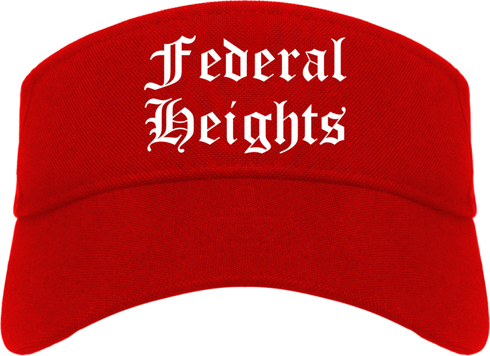 Federal Heights Colorado CO Old English Mens Visor Cap Hat Red