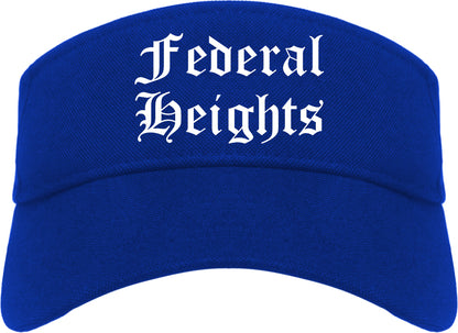 Federal Heights Colorado CO Old English Mens Visor Cap Hat Royal Blue