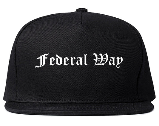 Federal Way Washington WA Old English Mens Snapback Hat Black