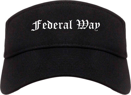 Federal Way Washington WA Old English Mens Visor Cap Hat Black