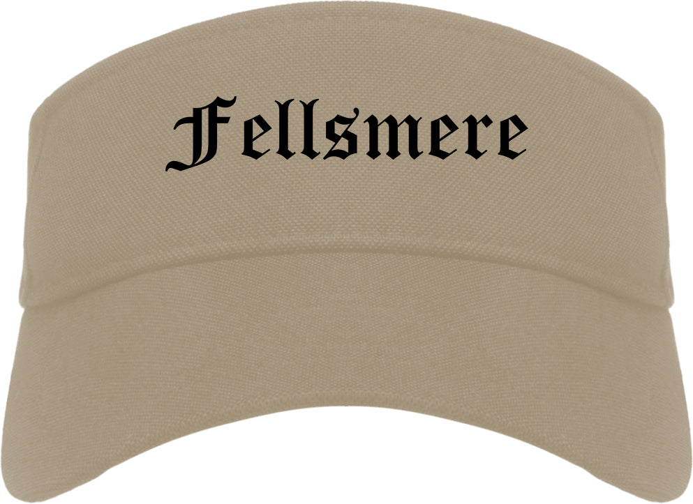 Fellsmere Florida FL Old English Mens Visor Cap Hat Khaki