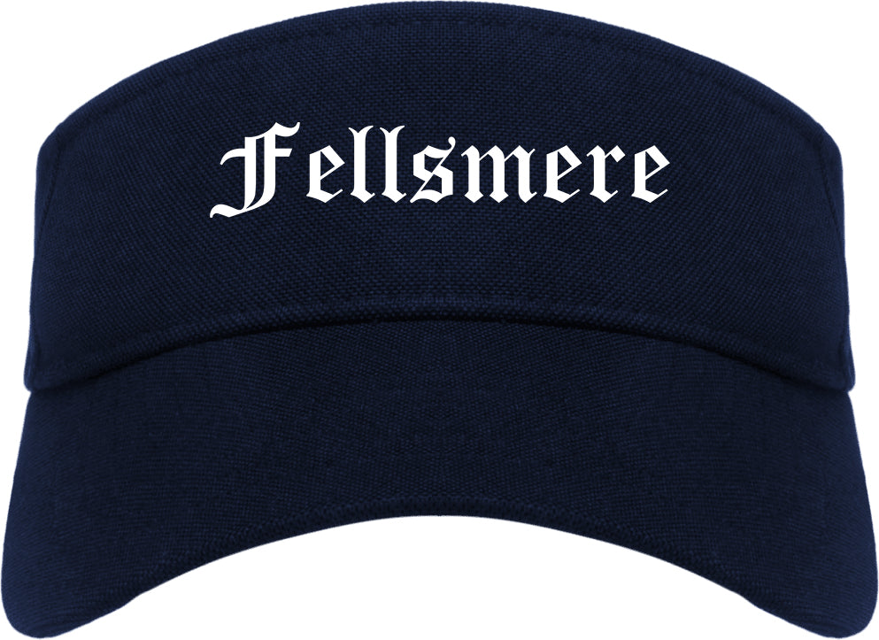 Fellsmere Florida FL Old English Mens Visor Cap Hat Navy Blue