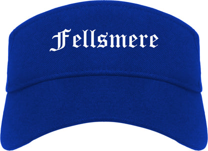 Fellsmere Florida FL Old English Mens Visor Cap Hat Royal Blue