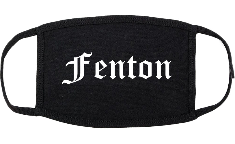 Fenton Michigan MI Old English Cotton Face Mask Black