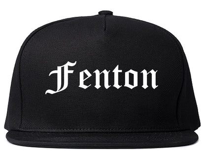 Fenton Michigan MI Old English Mens Snapback Hat Black