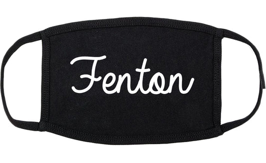 Fenton Michigan MI Script Cotton Face Mask Black