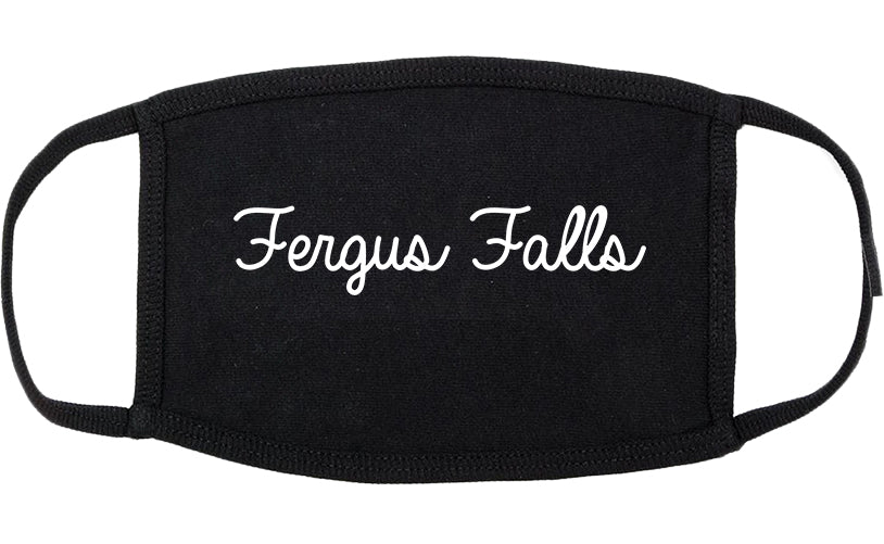 Fergus Falls Minnesota MN Script Cotton Face Mask Black