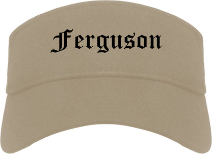 Ferguson Missouri MO Old English Mens Visor Cap Hat Khaki