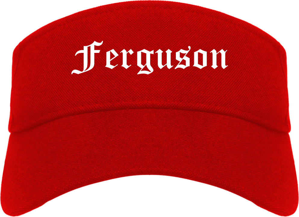 Ferguson Missouri MO Old English Mens Visor Cap Hat Red