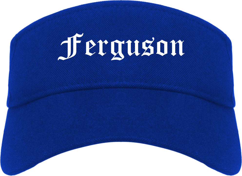Ferguson Missouri MO Old English Mens Visor Cap Hat Royal Blue
