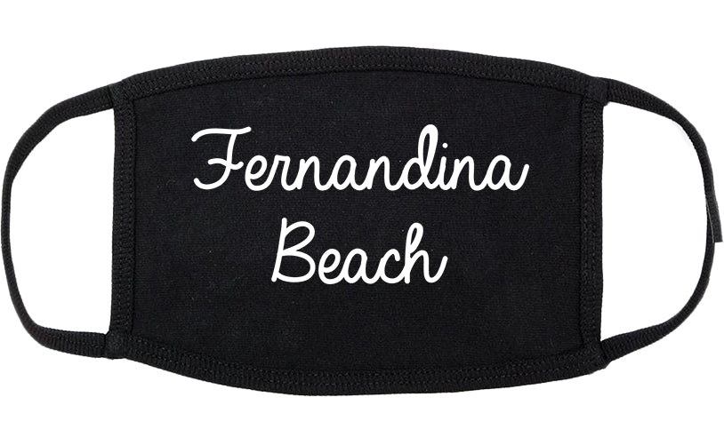 Fernandina Beach Florida FL Script Cotton Face Mask Black