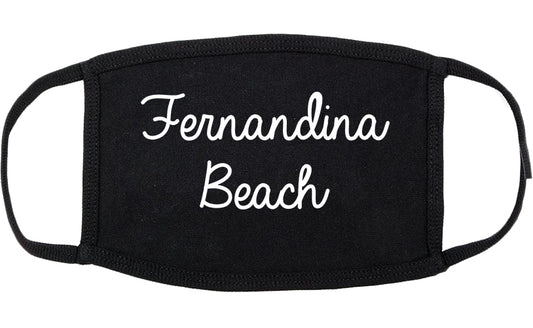 Fernandina Beach Florida FL Script Cotton Face Mask Black