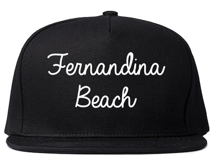 Fernandina Beach Florida FL Script Mens Snapback Hat Black