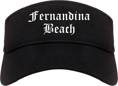 Fernandina Beach Florida FL Old English Mens Visor Cap Hat Black
