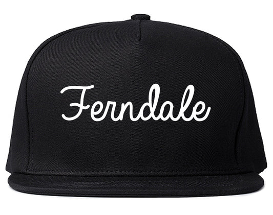 Ferndale Michigan MI Script Mens Snapback Hat Black