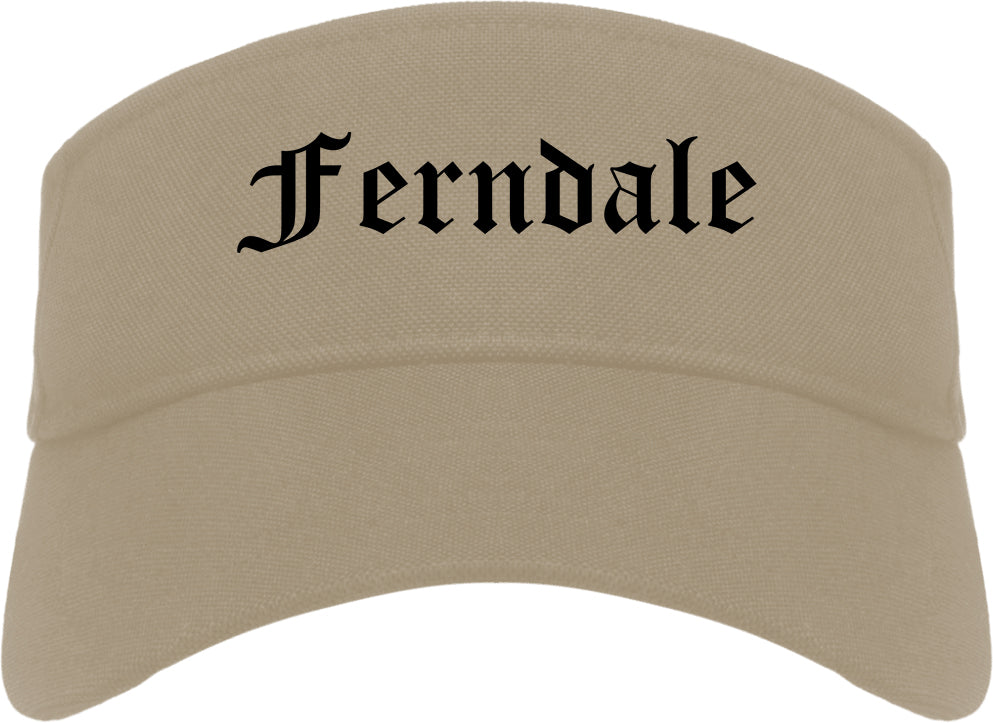 Ferndale Michigan MI Old English Mens Visor Cap Hat Khaki