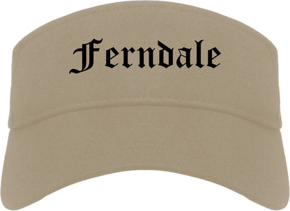 Ferndale Michigan MI Old English Mens Visor Cap Hat Khaki