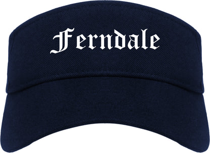 Ferndale Michigan MI Old English Mens Visor Cap Hat Navy Blue