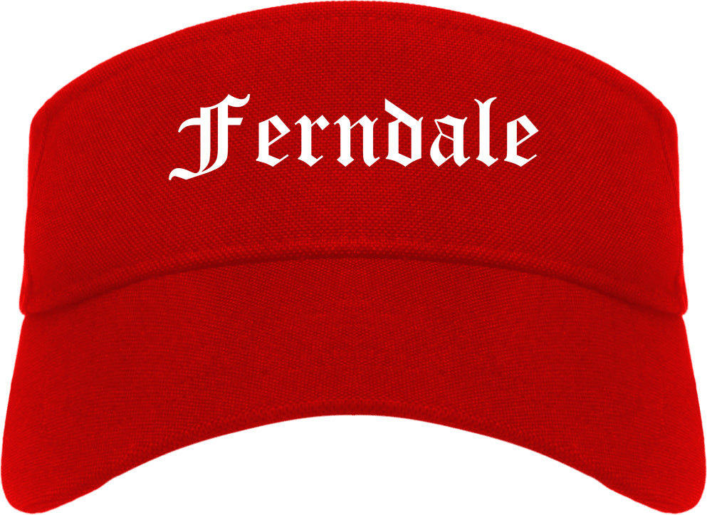 Ferndale Michigan MI Old English Mens Visor Cap Hat Red