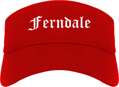 Ferndale Michigan MI Old English Mens Visor Cap Hat Red