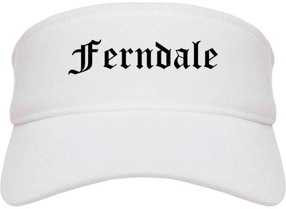Ferndale Michigan MI Old English Mens Visor Cap Hat White