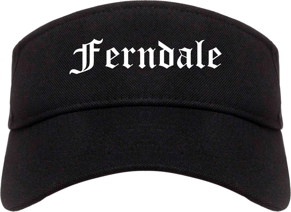 Ferndale Washington WA Old English Mens Visor Cap Hat Black