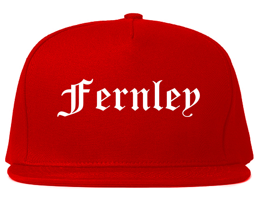 Fernley Nevada NV Old English Mens Snapback Hat Red