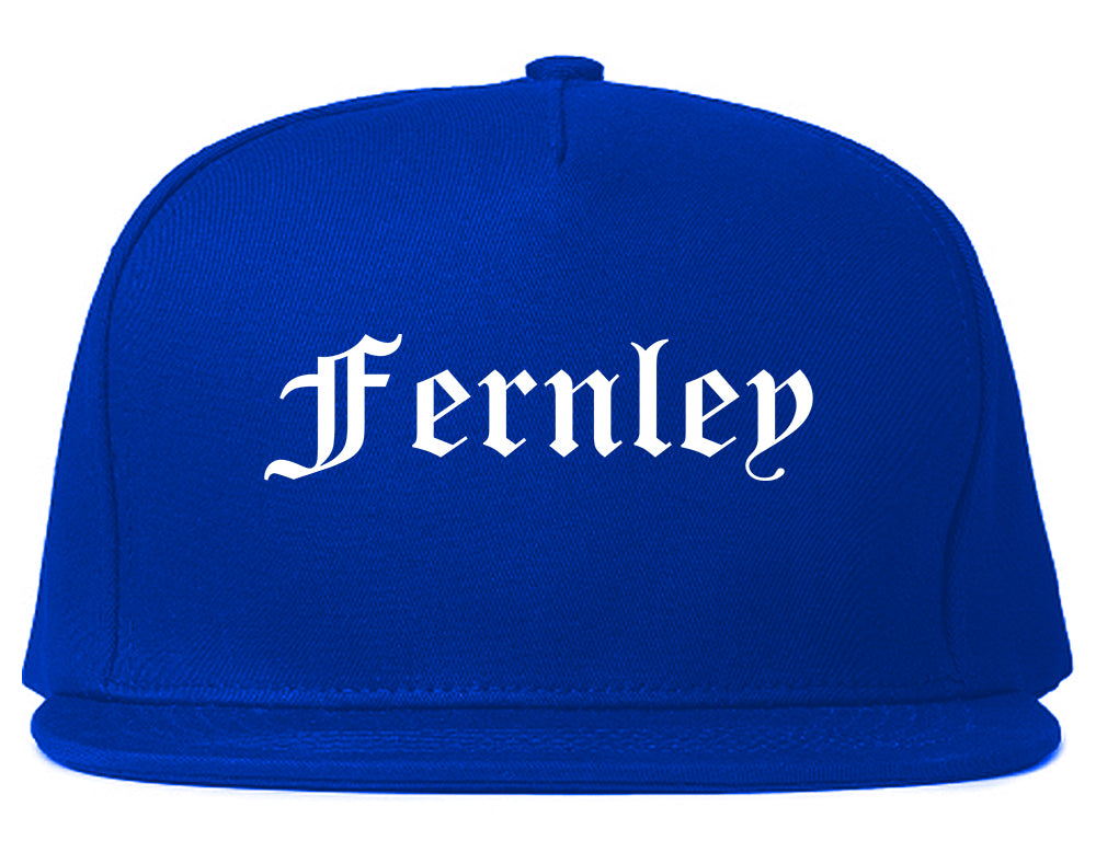 Fernley Nevada NV Old English Mens Snapback Hat Royal Blue