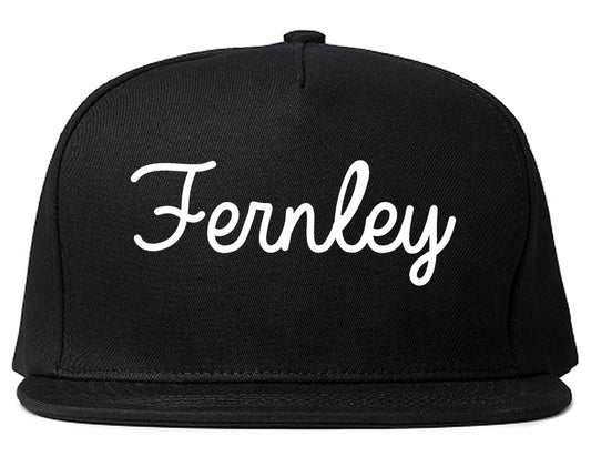 Fernley Nevada NV Script Mens Snapback Hat Black