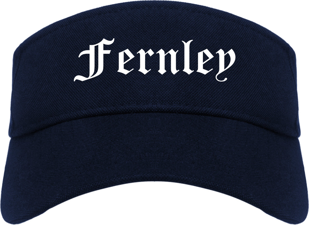 Fernley Nevada NV Old English Mens Visor Cap Hat Navy Blue