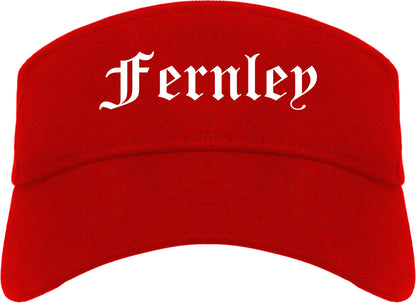 Fernley Nevada NV Old English Mens Visor Cap Hat Red