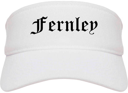 Fernley Nevada NV Old English Mens Visor Cap Hat White