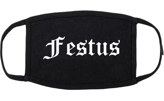 Festus Missouri MO Old English Cotton Face Mask Black