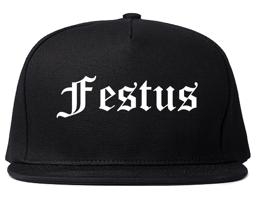 Festus Missouri MO Old English Mens Snapback Hat Black