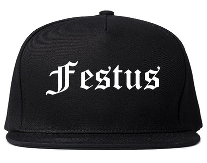 Festus Missouri MO Old English Mens Snapback Hat Black