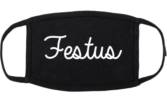 Festus Missouri MO Script Cotton Face Mask Black