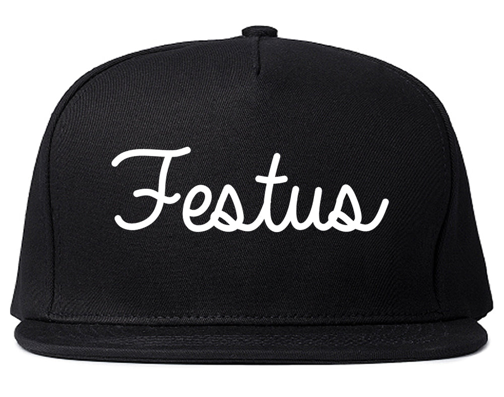 Festus Missouri MO Script Mens Snapback Hat Black
