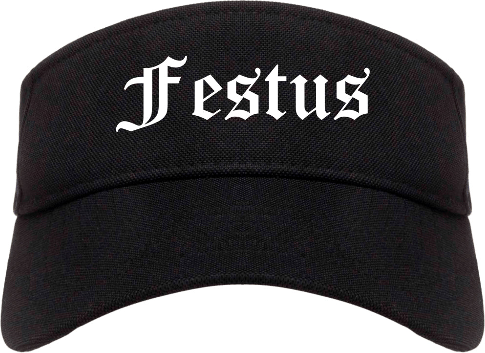 Festus Missouri MO Old English Mens Visor Cap Hat Black