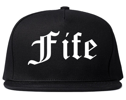 Fife Washington WA Old English Mens Snapback Hat Black