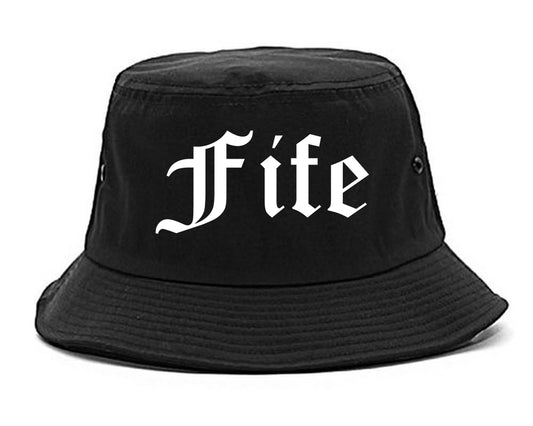 Fife Washington WA Old English Mens Bucket Hat Black