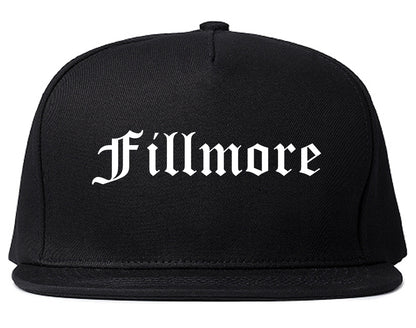 Fillmore California CA Old English Mens Snapback Hat Black