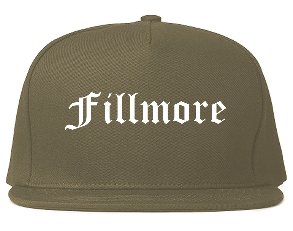Fillmore California CA Old English Mens Snapback Hat Grey