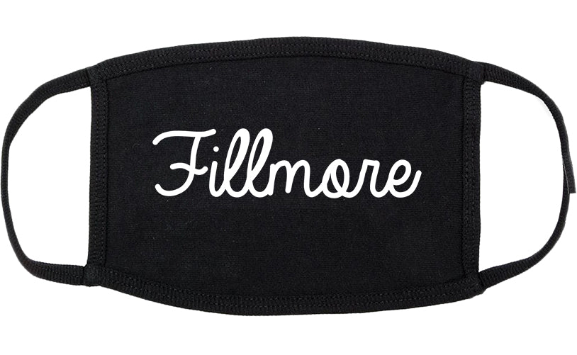 Fillmore California CA Script Cotton Face Mask Black