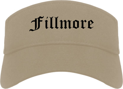 Fillmore California CA Old English Mens Visor Cap Hat Khaki