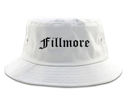 Fillmore California CA Old English Mens Bucket Hat White