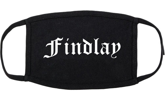 Findlay Ohio OH Old English Cotton Face Mask Black