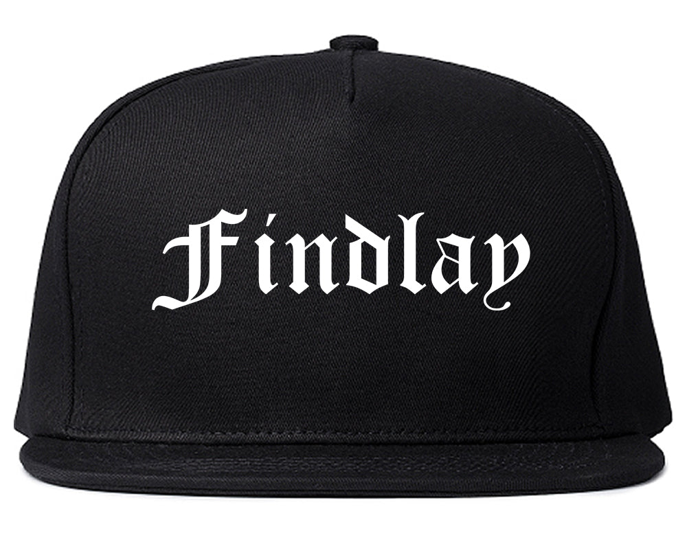 Findlay Ohio OH Old English Mens Snapback Hat Black
