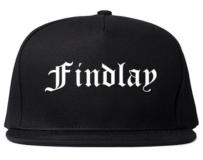 Findlay Ohio OH Old English Mens Snapback Hat Black