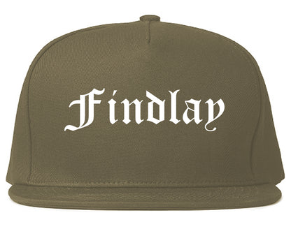 Findlay Ohio OH Old English Mens Snapback Hat Grey